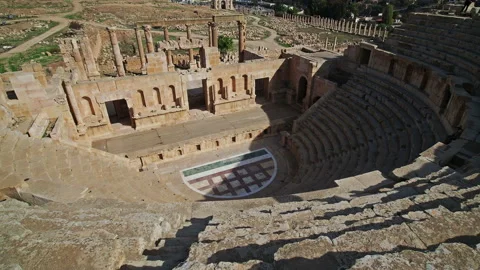 North Theater in Jerash, Jordan Stock Footage 101858761