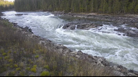 North Thompson River, Raft River rapids, British Columbia Stock Footage 155657236