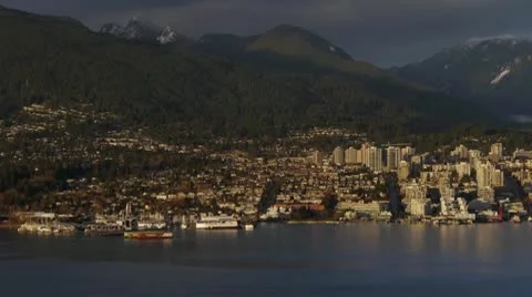 North Vancouver At Sunset Stock Footage 10786051