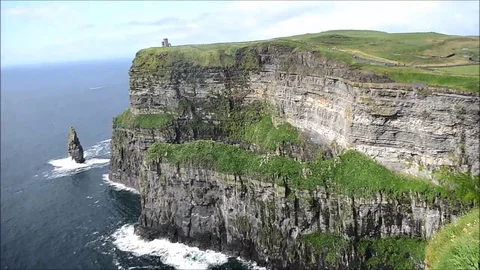North View Looking  over The Cliffs of Moher in County Clare, Ireland Stock Footage 77838520