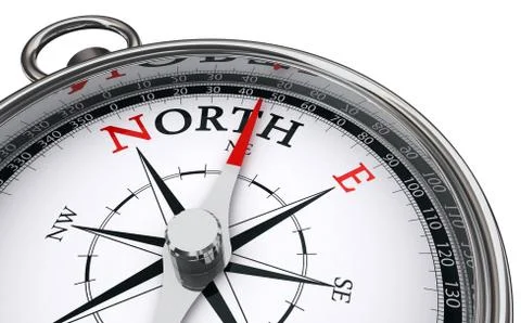 North word indicated by compass Illustrazione stock