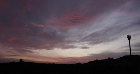 North Yorkshire moors sunset Danby Beacon and standing stone Stock Footage 240582353