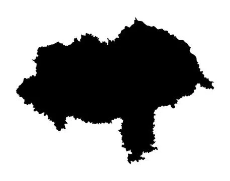 North Yorkshire vector silhouette map 库存插图