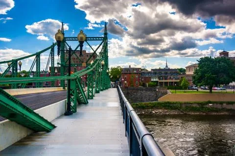 The northampton street bridge over the delaware river in easton, pennsylvania Foto stock