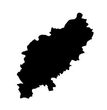 Northamptonshire county map vector silhouette Stock Illustration