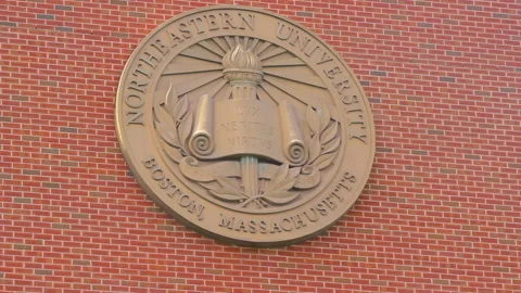 Northeastern University: Emblem Stock Footage 345098621