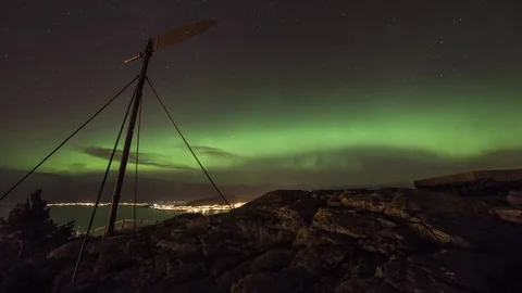 Norther Lights from Aksla Stock Footage 87600973