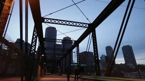 Northern Ave Bridge Stock Footage