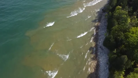 Northern Beach with Waves Stock Footage 249460619