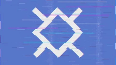 Northern Cheyenne Glitch Flag Vector - RGB Split Digital Video Frame Design 스톡 일러스트