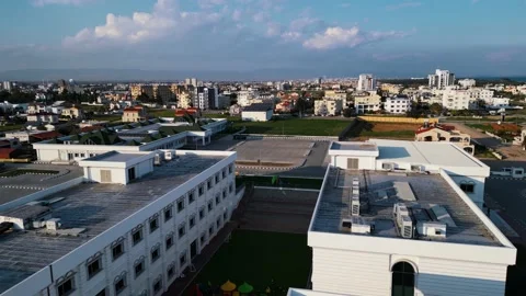 Northern Cyprus. Drone. Buildings, fields and the sea. City life. Tourists. Stock Footage 231784201