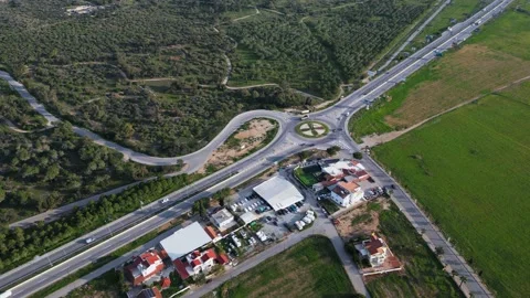 Northern Cyprus. Drone. Buildings, fields and the sea. City life. Tourists. Stock Footage 231784604