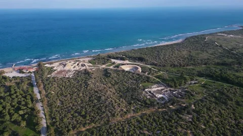 Northern Cyprus. Drone. Buildings, fields and the sea. City life. Tourists. Stock Footage 231784934