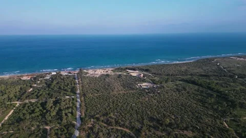 Northern Cyprus. Drone. Buildings, fields and the sea. City life. Tourists. Stock Footage 231785076