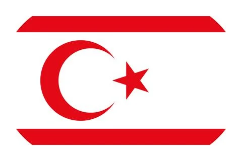 Northern Cyprus flag in flat oval design Illustrazione stock