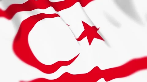 Northern Cyprus Flag Seamless Loop 4k 60fps on Sky Background Stock Footage 340348836