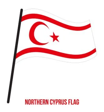 Northern Cyprus Flag Waving Vector Illustration on White Background. Stock Illustration