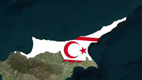 Northern Cyprus Map with Flag Animation Vídeos de archivo 310416655