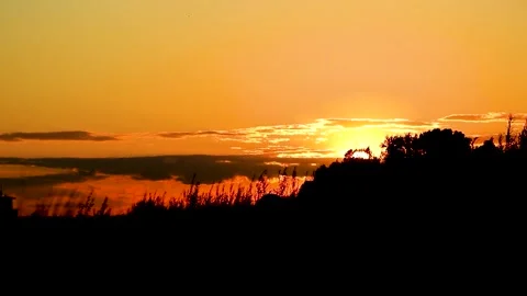 Northern evening sunset with passing clouds, Stock Footage 167432877