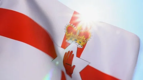 Northern Ireland Flag Flapping Stock Footage 118963754