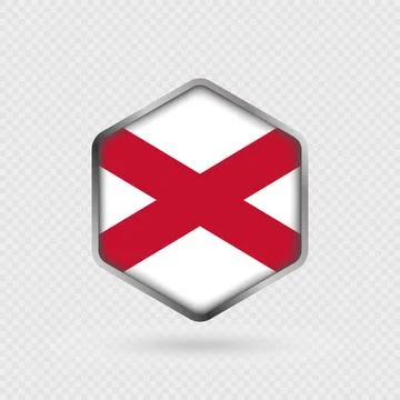 Northern Ireland Flag in Hexagon Shape. Stock Illustration