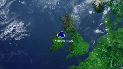 NORTHERN IRELAND Map With Borders Stock Footage 318677327