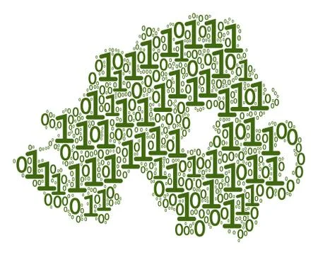 Northern Ireland Map Collage of Binary Digits Illustrazione stock