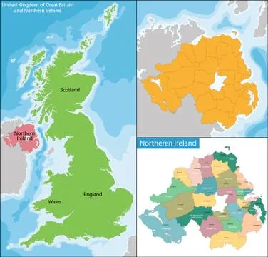 Northern Ireland map Stock Illustration