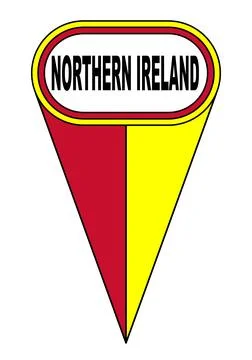 Northern Ireland Oval Map Pointer Location Flag イラスト素材