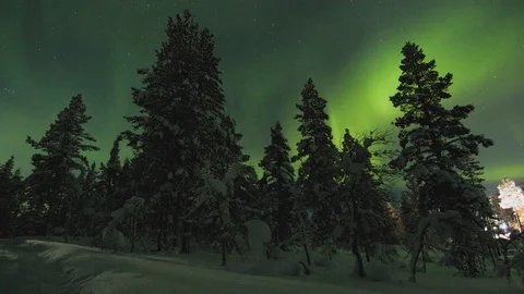 Northern light in Finnish Lapland. Stock Footage