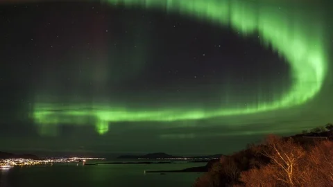 Northern Lights arc Stock Footage 87799212