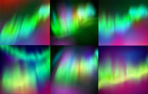 Northern lights backgrounds. Stock Illustration