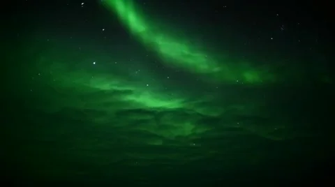 Northern Lights - behind the clouds Stock Footage 883819