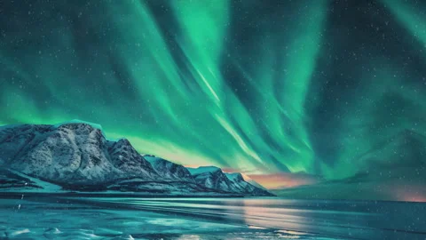 Northern lights create a stunning display Stock Footage 263308271