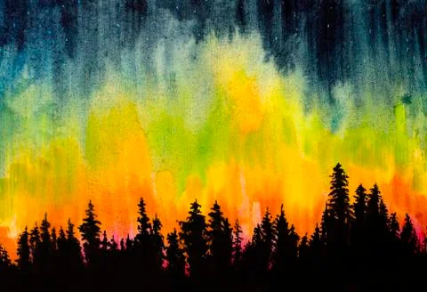 Northern lights Stock Illustration