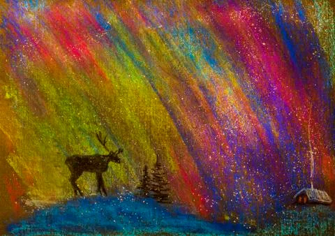 Northern Lights Stock Illustration