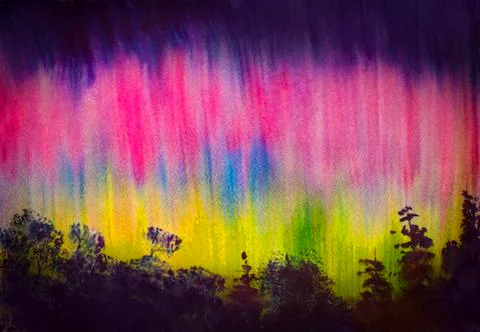 Northern Lights Stock Illustration