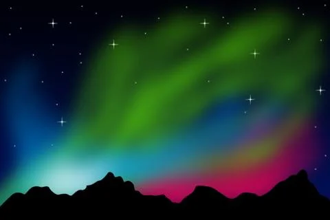 Northern lights Stock Illustration