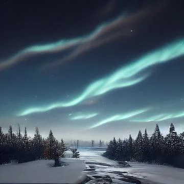 The Northern Lights Stock Illustration