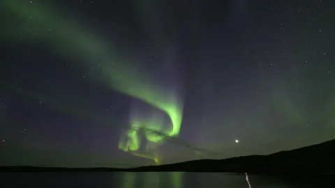 Northern Lights moving like dragon Stock Footage 250294860
