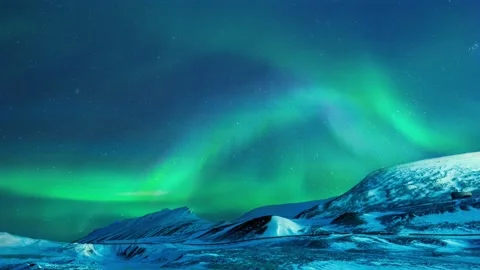 Northern lights night Stock Footage 245713229