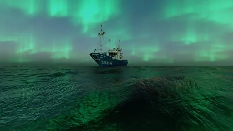 Northern Lights in Norway Stock Illustration