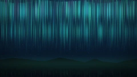 Northern lights over mountains. 2d animation Stock Footage 342922803