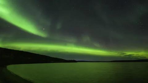 Northern Lights with planet Mars Stock Footage 250294358
