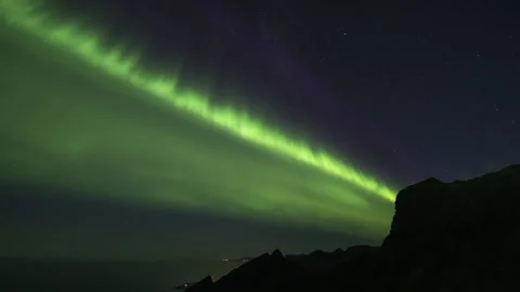 Northern Lights rays from Lofoten Stock Footage 250775066