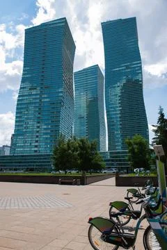 The Northern Lights residential complex in Astana Stock Photos