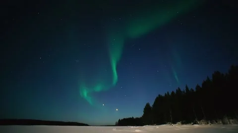 Northern Lights Time lapse. Aurora Borealis. Stock Footage 224291786