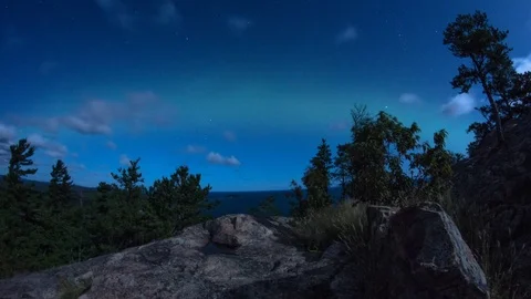 Northern lights tracking Stock Footage 100138656