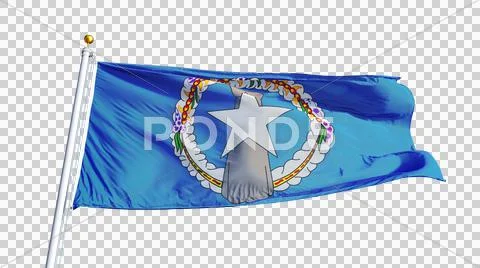 Northern Mariana Islands flag, close up, isolated with alpha channel Stock Photos