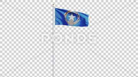 Northern Mariana Islands flag, long shot, isolated with alpha channel Stock Photos